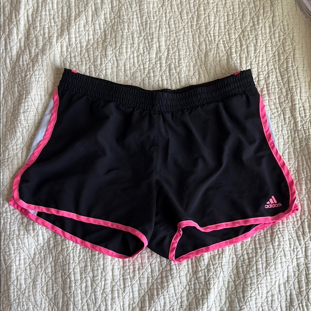 Adidas Women's Black and Pink Shorts